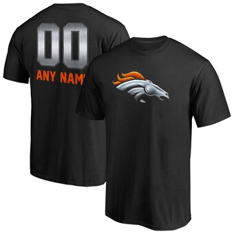 Men's Denver Broncos Black Personalized Midnight Mascot T-Shirt