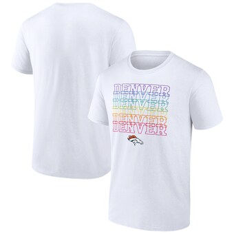 Men's Denver Broncos Fanatics White City Pride Logo T-Shirt