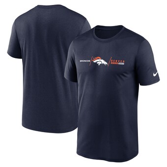 Men's Denver Broncos Nike Navy Horizontal Lockup Legend Performance T-Shirt