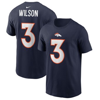 Men's Denver Broncos Russell Wilson Nike Navy Player Name & Number T-Shirt