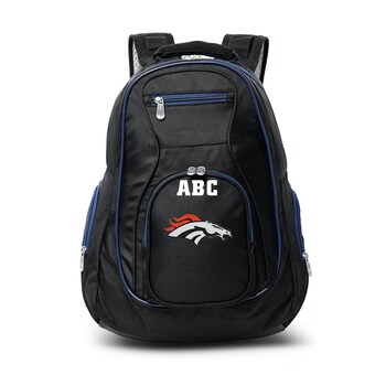 Denver Broncos MOJO Black Personalized Premium Color Trim Backpack