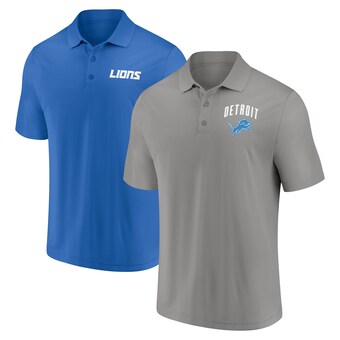 Men's Detroit Lions Fanatics Blue/Silver 2-Pack Push Back Polo Combo