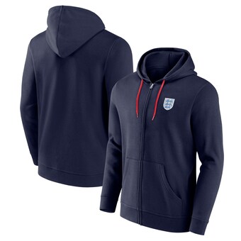 England Essentials Small Crest Zip Through Hoodie - Navy - Mens