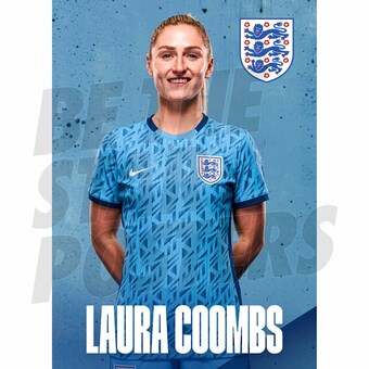 England Laura Coombs Headshot Away Poster A3