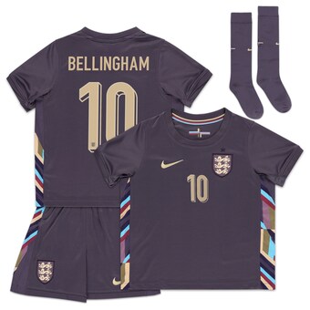 England Nike Away Stadium Mini Kit 2024 - Little Kids with Bellingham 10 printing