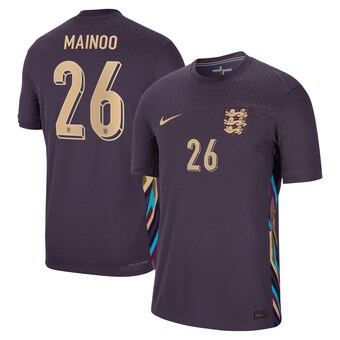 England Nike Dri Fit Adv Away Match Shirt 2024 with Mainoo 26 printing