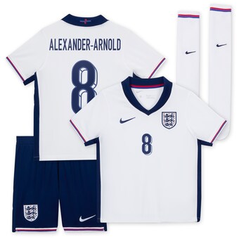 England Nike Home Stadium Mini Kit 2024 - Little Kids with Alexander-Arnold 8 printing