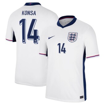 England Nike Home Stadium Shirt 2024 with Konsa 14 printing