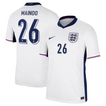 England Nike Home Stadium Shirt 2024 with Mainoo 26 printing