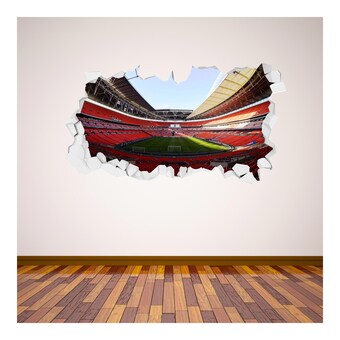 England Stadium Broken Wall Sticker 90x50cm