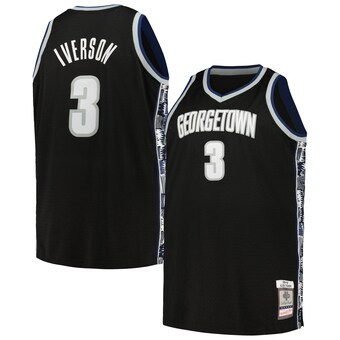 Men's Mitchell & Ness Allen Iverson Black Georgetown Hoyas 1995/96 Big & Tall Swingman Jersey