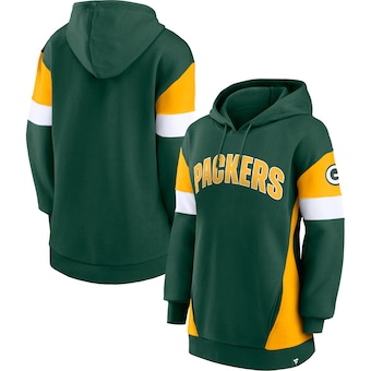 Women's Green Bay Packers Fanatics Green/Gold Lock It Down Pullover Hoodie