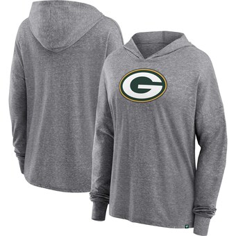 Women's Green Bay Packers Fanatics Heather Gray Cozy Primary Pullover Hoodie