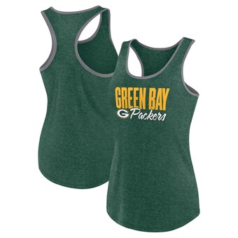 Women's Green Bay Packers Fanatics Heather Green Plus Size Fuel Tank Top