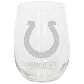 Indianapolis Colts 15oz. Personalized Stemless Etched Glass Tumbler