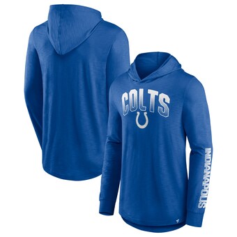 Men's Indianapolis Colts Fanatics Royal Front Runner Long Sleeve Hooded T-Shirt