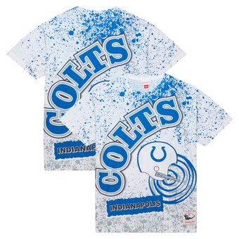 Men's Indianapolis Colts Mitchell & Ness White Team Burst Sublimated T-Shirt