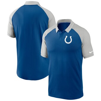 Men's Indianapolis Colts Nike Royal Fan Gear Raglan Tri-Blend Performance Polo