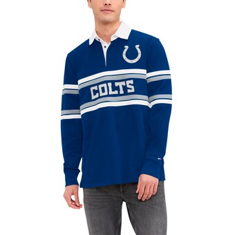 Men's Indianapolis Colts Tommy Hilfiger Royal Cory Varsity Rugby Long Sleeve T-Shirt