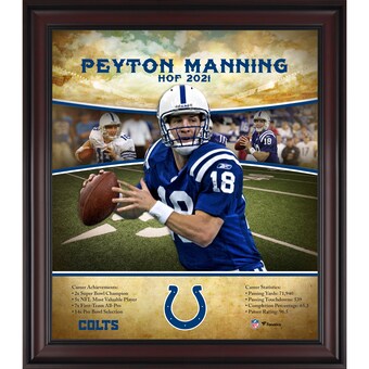 Indianapolis Colts Peyton Manning Fanatics Authentic Framed 15" x 17" Hall of Fame Career Profile