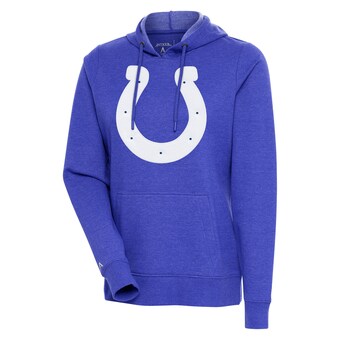 Women's Indianapolis Colts Antigua Heather Royal Action Pullover Hoodie