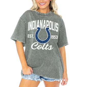 Women's Indianapolis Colts  Gameday Couture Gray Tackle Titan Boyfriend Washed T-Shirt