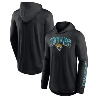Men's Jacksonville Jaguars Fanatics Black Front Runner Long Sleeve Hooded T-Shirt