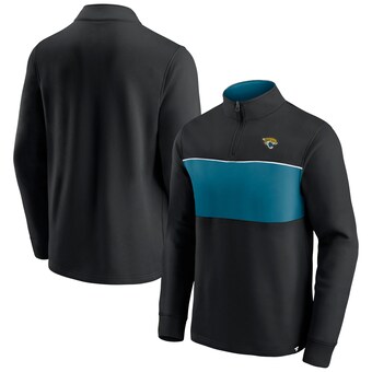 Men's Jacksonville Jaguars Fanatics Black/Teal Block Party Quarter-Zip Jacket