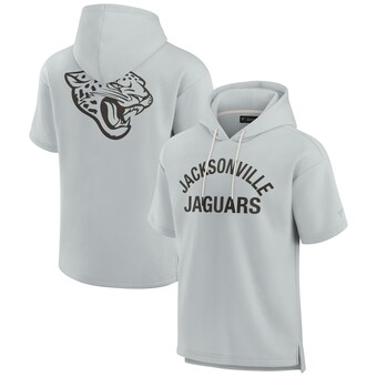 Unisex Jacksonville Jaguars Fanatics Gray Elements Super Soft Fleece Short Sleeve Pullover Hoodie