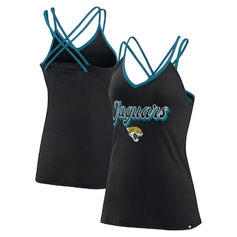 Women's Jacksonville Jaguars Fanatics Black Go For It Strappy Crossback Tank Top