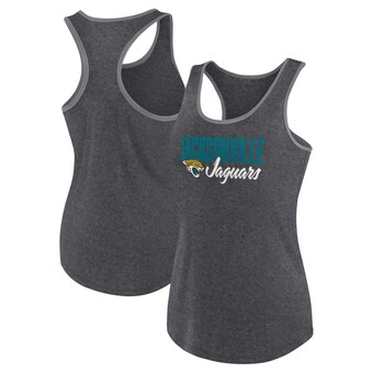 Women's  Jacksonville Jaguars Fanatics Heather Charcoal Fuel Racerback Tank Top