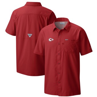 Men's Columbia  Red Kansas City Chiefs Slack Tide Omni-Wick Button-Up Camp Shirt