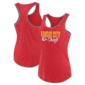 Women's Kansas City Chiefs Fanatics Heather Red Plus Size Fuel Tank Top