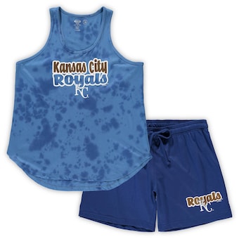 Women's Concepts Sport Royal Kansas City Royals Plus Size Cloud Tank Top & Shorts Sleep Set