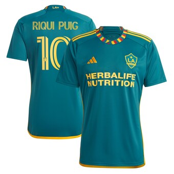 Men's LA Galaxy Riqui Puig adidas Green 2024 LA Kit Replica Player Jersey