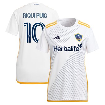 Women's LA Galaxy Riqui Puig adidas White 2024 Angeleno Kit Replica Player Jersey