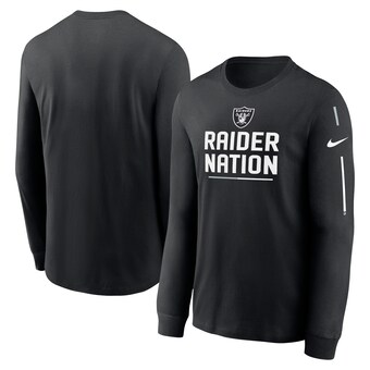 Men's Las Vegas Raiders Nike Black Team Slogan Long Sleeve T-Shirt