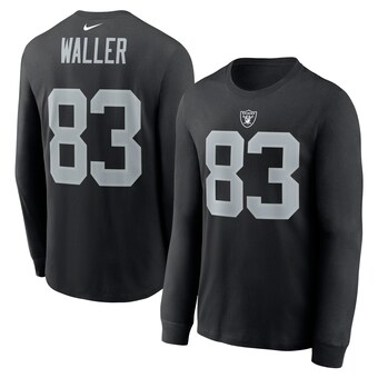 Men's Las Vegas Raiders Darren Waller Nike Black Player Name & Number Long Sleeve T-Shirt