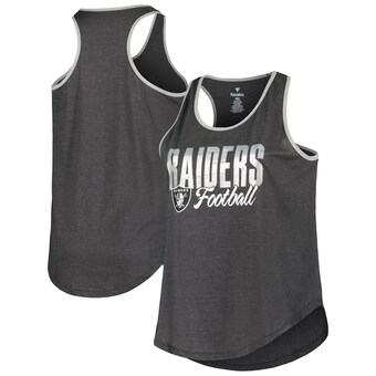 Women's Las Vegas Raiders Fanatics Heather Black Plus Size Fuel Tank Top