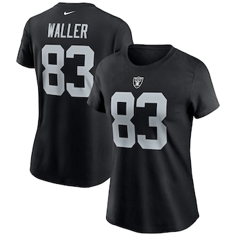 Women's Las Vegas Raiders Darren Waller Nike Black Name & Number T-Shirt