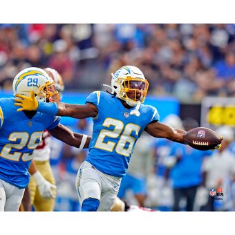 Unsigned Los Angeles Chargers Asante Samuel Jr. Fanatics Authentic Interception Celebration vs. 49ers Photograph