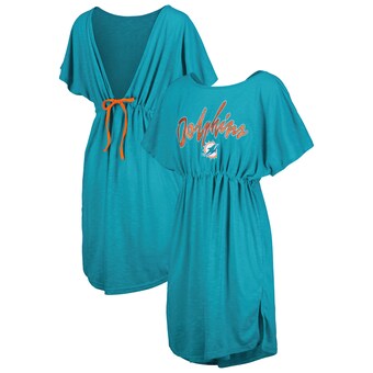 Women's Miami Dolphins G-III 4Her by Carl Banks Aqua Versus Swim Cover-Up