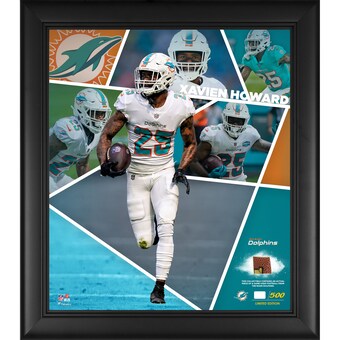 Miami Dolphins Xavien Howard Fanatics Authentic Framed 15" x 17" Impact Player Collage with a Piece of Game-Used Football - Limited Edition of 500