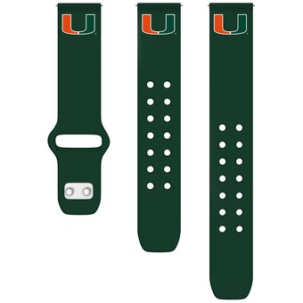 Green Miami Hurricanes 20mm Samsung Silicone Watch Band