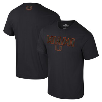 Men's Colosseum Black Miami Hurricanes Color Pop Active Blend T-Shirt