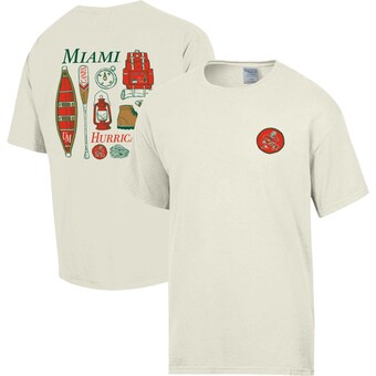 Men's Comfort Wash Cream Miami Hurricanes Camping Trip T-Shirt