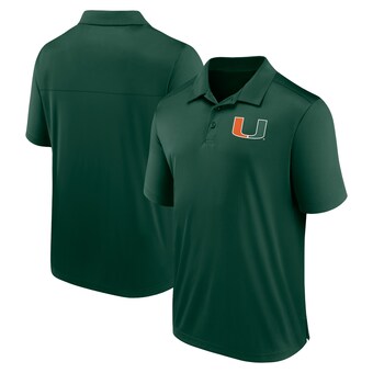 Men's Fanatics Green Miami Hurricanes Left Side Block Polo