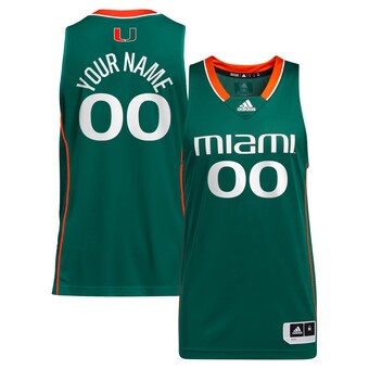 Unisex adidas  Green Miami Hurricanes Custom Alternate Basketball Jersey