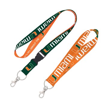 WinCraft Miami Hurricanes 2-Pack Lanyard with Detachable Buckle & Key Strap Set