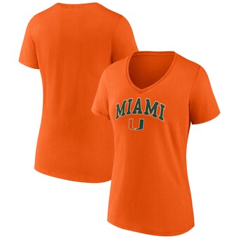 Women's Fanatics Orange Miami Hurricanes Evergreen Campus V-Neck T-Shirt